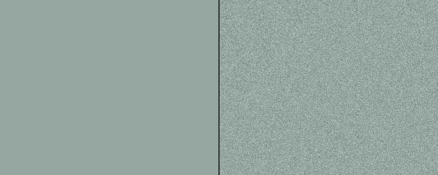 A flat field with grain off, then on